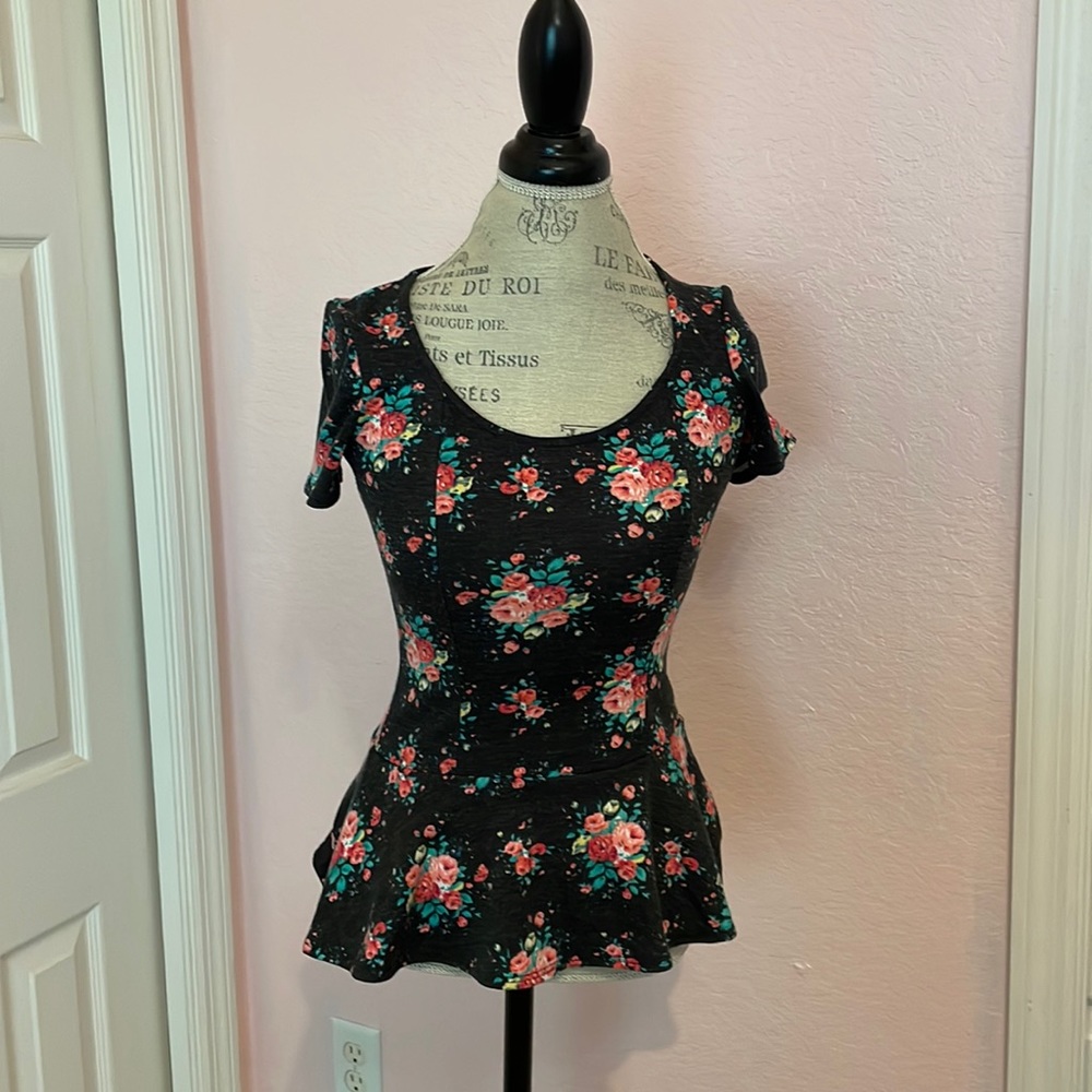Kirra Heart Cut-out Peplum Top